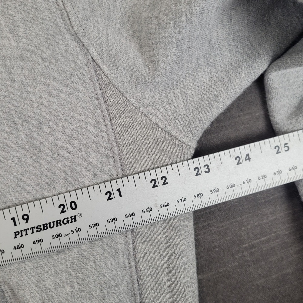 Champion Reverse Weave Mens Medium Heather Gray Script Logo Hoodie Sweatshirt - Picture 6 of 6